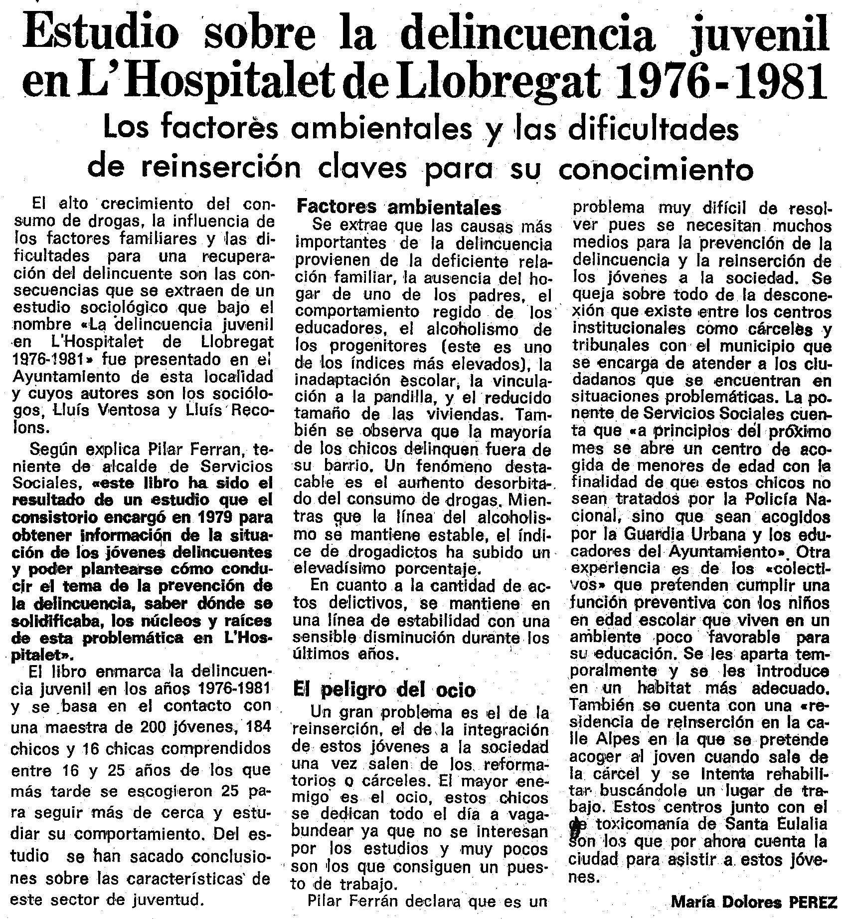 Artículo publicado en La Vanguardia el 19 de noviembre de 1982.
